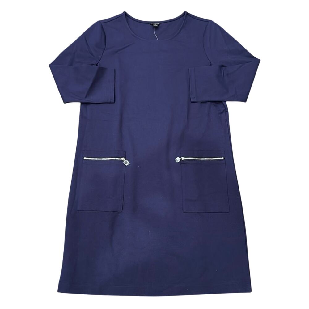 NWT Ann Taylor Women's 3/4 Sleeve Shift Dress Navy Size S